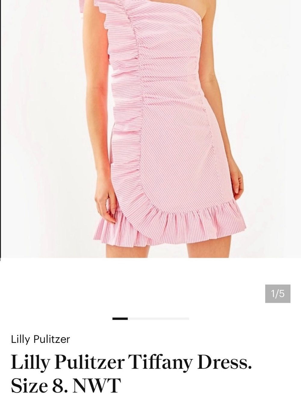 Lilly Pulitzer Pink One-Shoulder Ruffle Mini Skirt